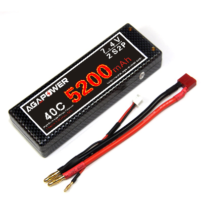 Hard case battery 40c 7.4v 2p 5200mah